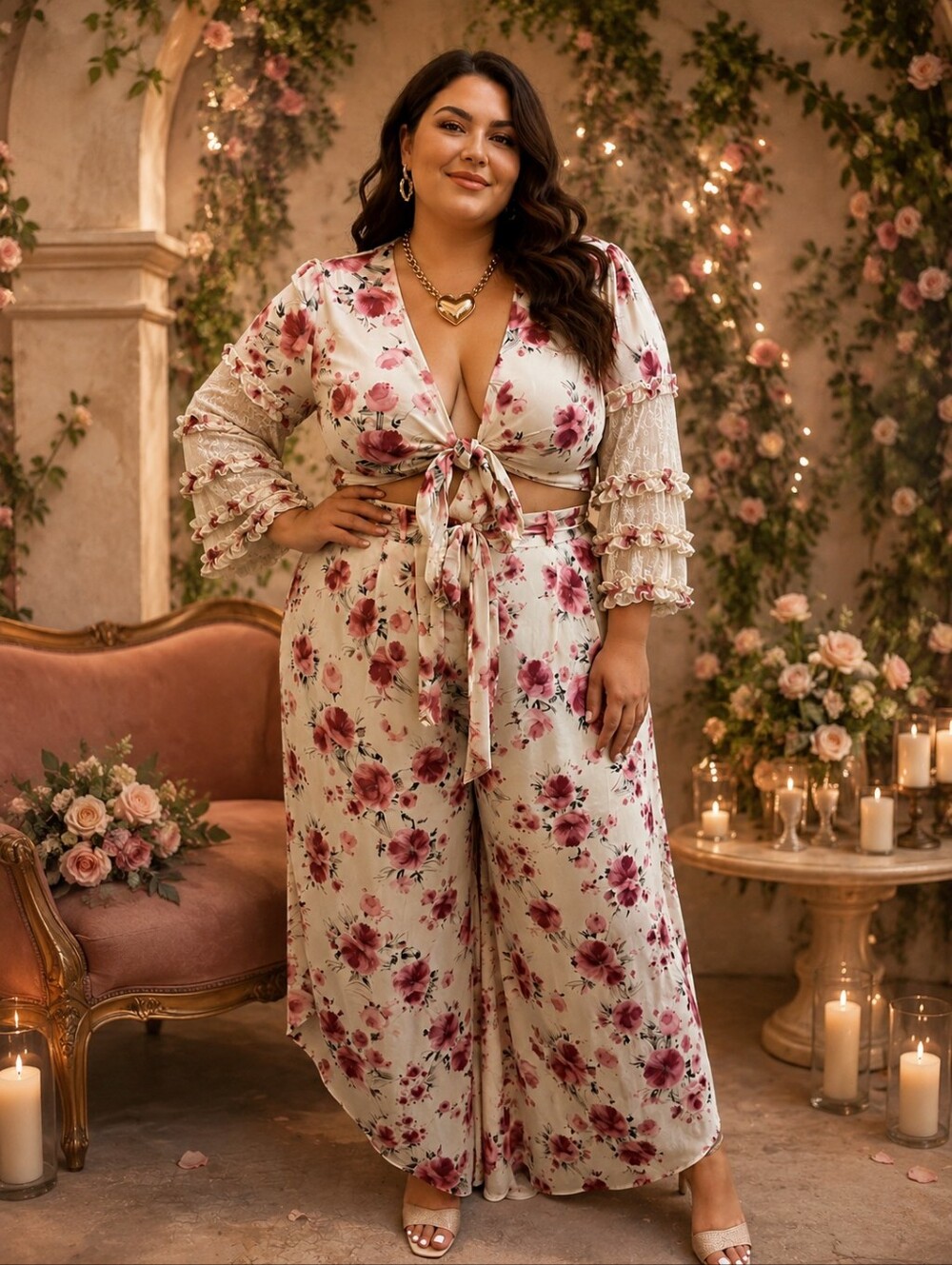 Rosevelvet Plus Size Stella Palazzo Set